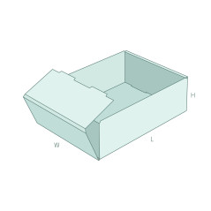 FEFCO 0422 Bakke - Bølgepapemballage med 3D-forhåndsvisning | MAZUS