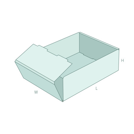 FEFCO 0422 Bakke - Bølgepapemballage med 3D-forhåndsvisning | MAZUS