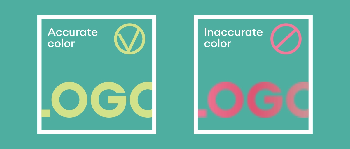 Nøjagtige farver opnås med CMYK eller Pantone, mens RGB kan give forkerte printtoner.
