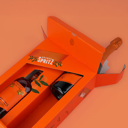 Specialdesignet drikkevareæske med offsettryk og UV-lak