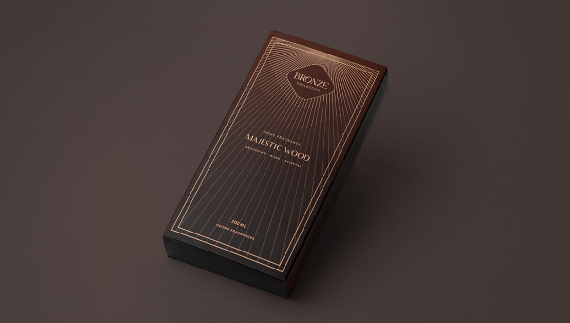 Emballage til duftpinde BRONZE COLLECTION – skønhed understøttet af kompleks teknik og design